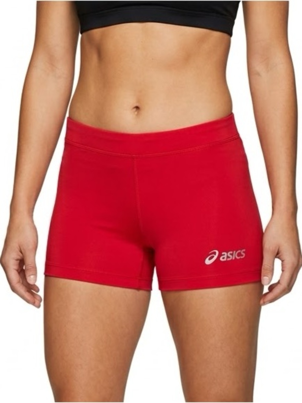 ASICS Red Stretchy Workout Tight Spandex Volleyball shorts medium
